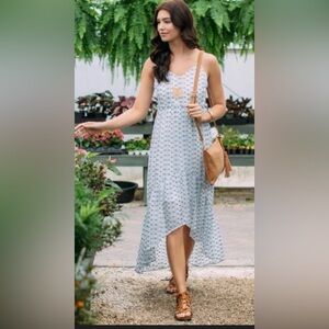Miami Light Blue High Low eyelet Dress